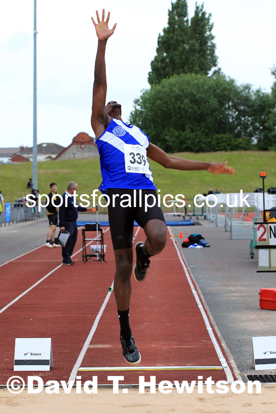 Mens under-20s long jump, 2022 Northern Senior and Under-20 Champs., Wavertree Athletics Centre, Liverpool. Photo: David T. Hewitson/Sports for All Pics